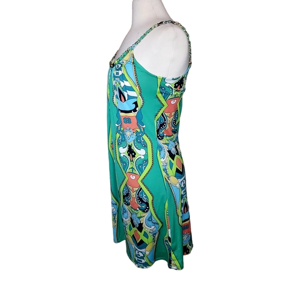 Prelude Dress S Midi Tank Colorful Abstract  dimensions pit-pit 16.5", waist 38" - Picture 3 of 5
